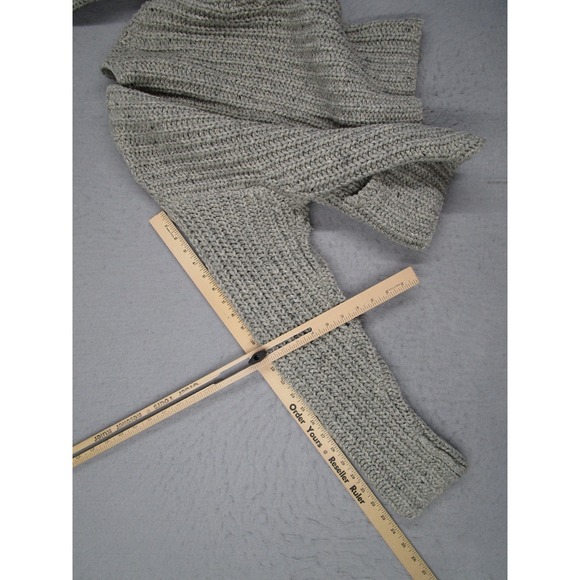 Abercrombie Fitch Sweater Women Small Gray Wool Blend Chunky Knit Cardigan Y2K - Picture 8 of 9